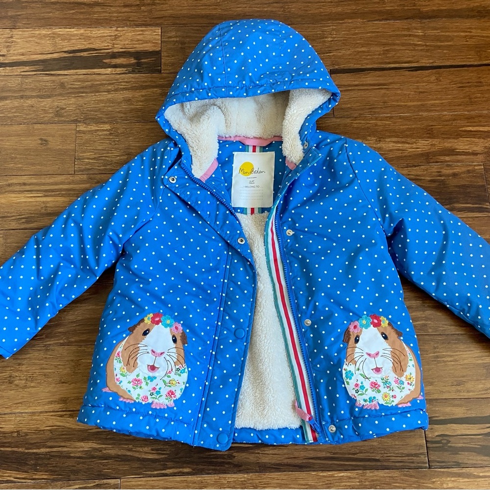 Mini Boden 5-6 Guinea Pig Sherpa Jacket